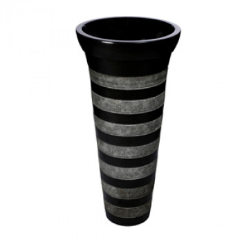 Free Standing Granite Wash Basin With Zebra Stripes Pedestal